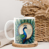 Mug Céleste Peacock Bloom Bible Verse