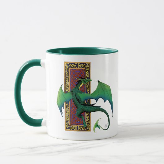 Mug Céleste Pied Travail Dragon Vert Violet (Gauche)