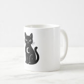 Mug Celestial Black Cat with Crescent Moon | Mystical  (Devant droit)