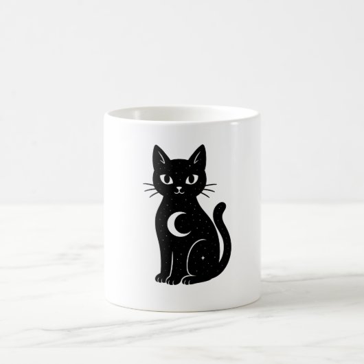 Mug Celestial Black Cat with Crescent Moon | Mystical  (Centre)