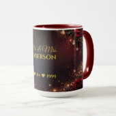 Mug Celestial Gothci Mr. & Mrs. Wedding Date Gift (Devant droit)