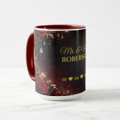 Mug Celestial Gothci Mr. & Mrs. Wedding Date Gift (Devant gauche)