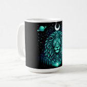 Mug Celestial Lion – Cosmic King Wildlife Galaxy (Devant gauche)