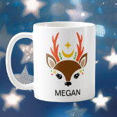 Mug Celestial Moon & Star Reindeer Face Holiday