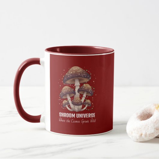 Mug Celestial Mushroom Constellation Universe (Avec donut)