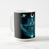 Mug Celestial Owl – Cosmic Wisdom Wildlife Galaxy (Devant gauche)