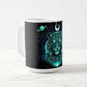 Mug Celestial Tiger – Cosmic Striker Wildlife Galaxy (Devant gauche)