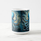 Mug Celestial Waves: The Blue Octopus Fractal Art (Centre)