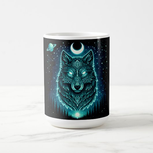 Mug Celestial Wolf – Cosmic Howl Wildlife Galaxy (Centre)