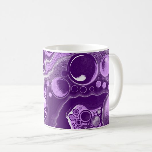 Mug Cellules d'art fluides en marbre violet (Devant droit)