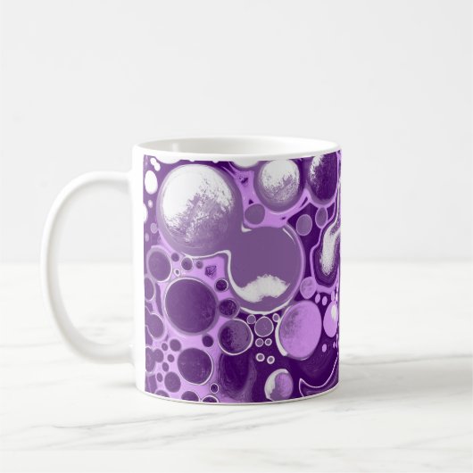Mug Cellules d'art fluides en marbre violet (Gauche)