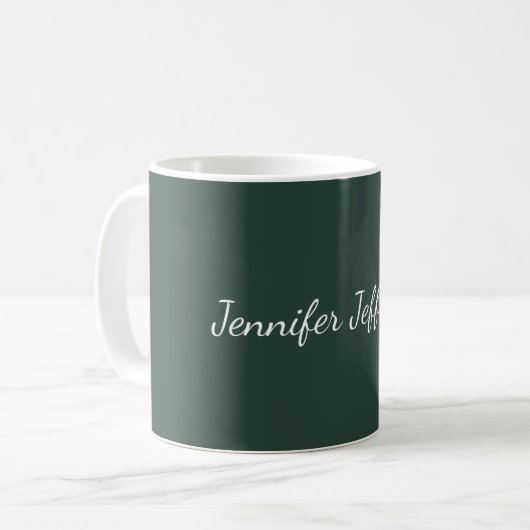 Mug Celtic Green Modern écriture manuscrite Votre nom (Devant gauche)