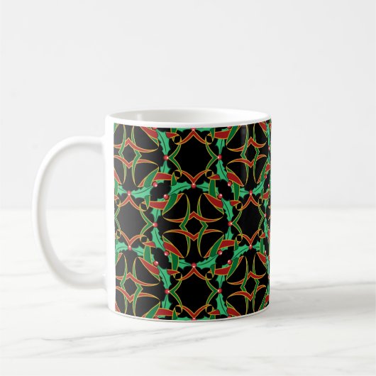 Mug Celtic Holly Wreath Motif Noël (Gauche)