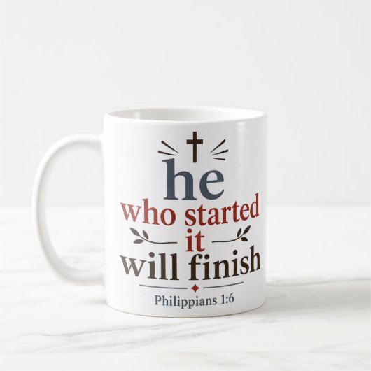 Mug Celui qui a commencé l'accomplira - Promesse des É (Gauche)