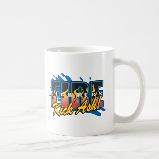 Mug Cendre de coup-de-pied de pompiers ! (Droite)