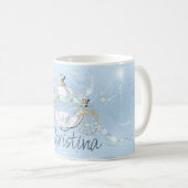 Mug Cendrillon Fairy Tale Carriage sur Blue & Silver (Devant droit)