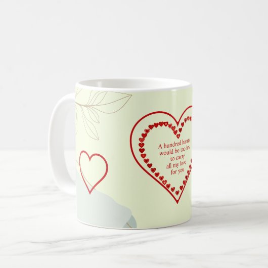 Mug Cent Coeurs, (Devant gauche)