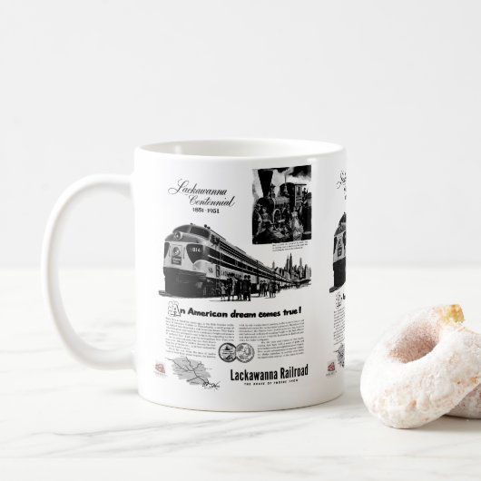 Mug Centenaire du chemin de fer Lackawanna 1951 (Avec donut)