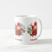 Mug Centerpiece de bougie avec Poinsettia Flower (Devant droit)