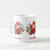 Mug Centerpiece de bougie avec Poinsettia Flower (Devant gauche)