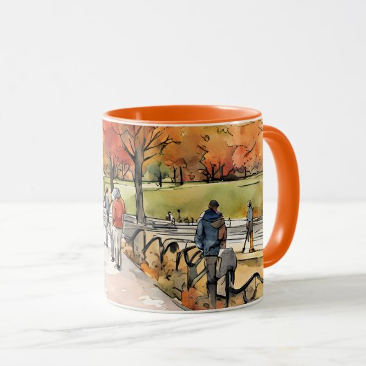 Mug Central Park, aquarelles, générées par l'IA, (Devant droit)
