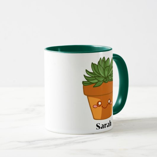 Mug Centre de table pot de plante succulente vert Colo (Devant droit)