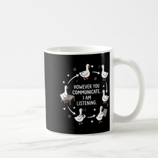 Mug Cependant Communication Écoute AAC SLP Drôle (Droite)