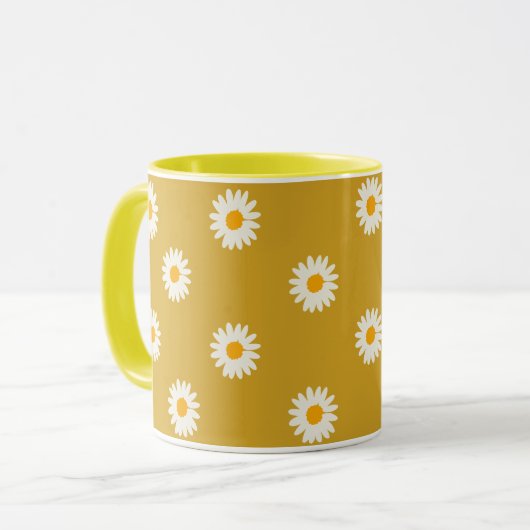 Mug Ceramic mug, Daisy coffee mug, tea cup (Devant gauche)