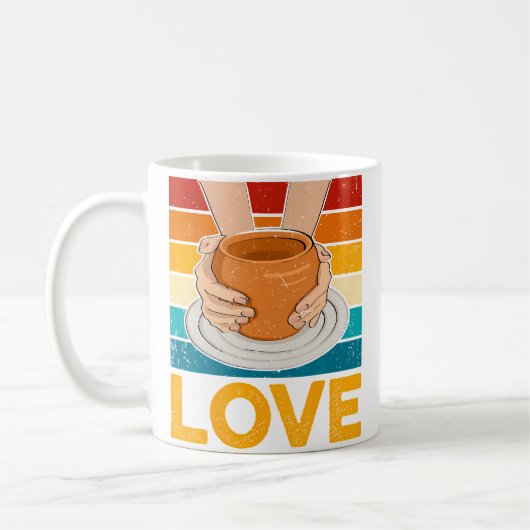 Mug Ceramics Artist - Love Pottery Retro Clay Pottery  (Gauche)