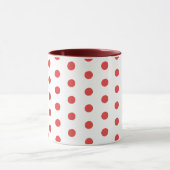 Mug Céramique Classique Rétro Rouge à Points (Centre)