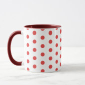 Mug Céramique Classique Rétro Rouge à Points (Gauche)