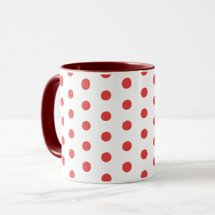 Mug Céramique Classique Rétro Rouge à Points
