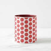 Mug Céramique Classique Rétro Rouge à Points (Centre)
