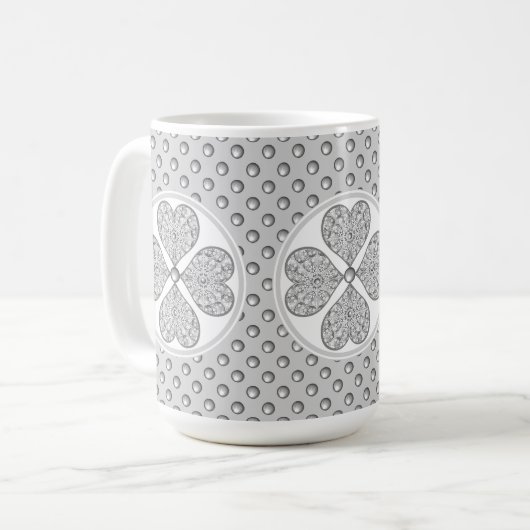 Mug Céramique gris dentelle (Devant gauche)