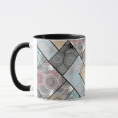 Mug Ceramique mosaique mandala cercles patchwork colle (Gauche)