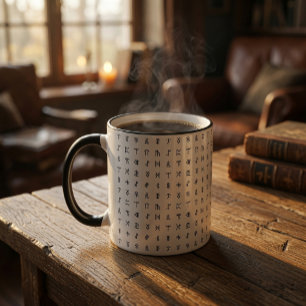 Mug Céramique runique nordique noir et blanc