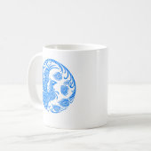 Mug Cercle bleu traditionnel de Phoenix sur le rouge (Devant gauche)