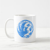 Mug Cercle bleu traditionnel de Phoenix sur le rouge (Gauche)