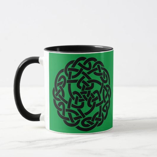 Mug Cercle Celtique irlandais vert et noir (Gauche)