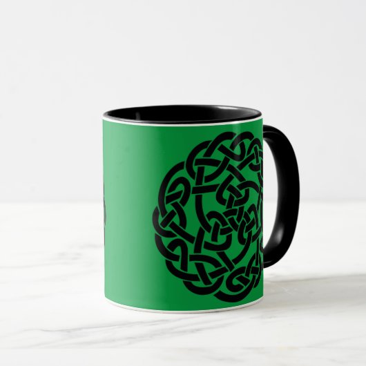 Mug Cercle Celtique irlandais vert et noir (Devant droit)
