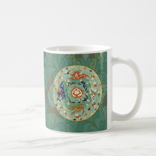 Mug Cercle chinois antique bleu vert (Droite)