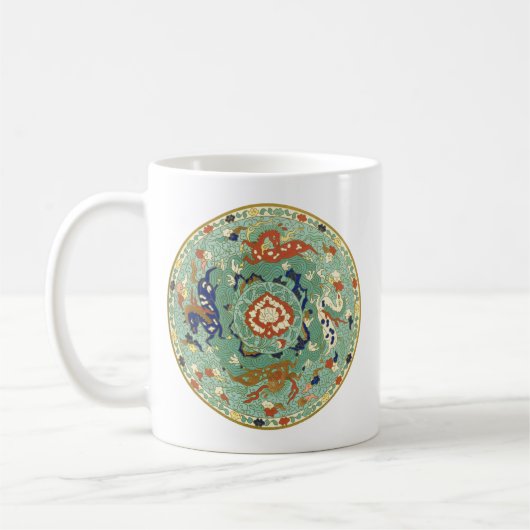Mug Cercle chinois antique bleu vert (Gauche)