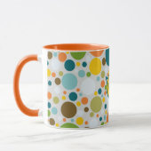 Mug Cercle coloré Pois Motif Monogramme Nom (Gauche)