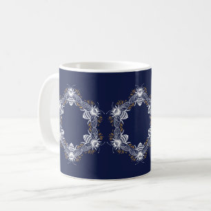 Mug Cercle d'abeilles bleu de la Marine