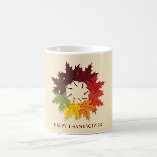 Mug Cercle d'action de grâces des feuilles (Centre)