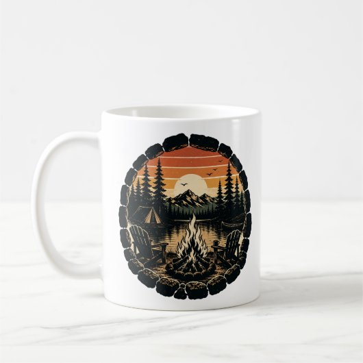 Mug Cercle de feu de camp vintage (Gauche)