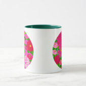 Mug Cercle de fleurs, Chrysanthèmes rose Fuchsia (Centre)
