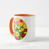 Mug Cercle de fleurs sauvages, rouge et jaune (Devant gauche)