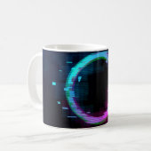 Mug Cercle de jachère à ondes vapeur Synthwave avec b (Devant gauche)