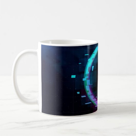 Mug Cercle de jachère à ondes vapeur Synthwave avec b (Gauche)
